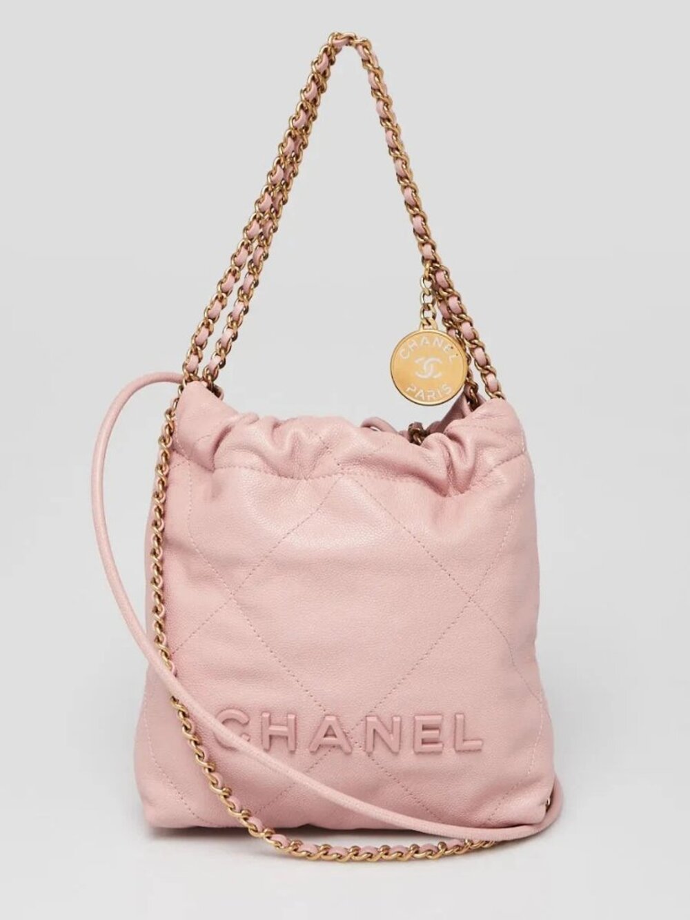 Chanel Pink Quilted Calfskin Leather Chanel 22 Mini Bag
